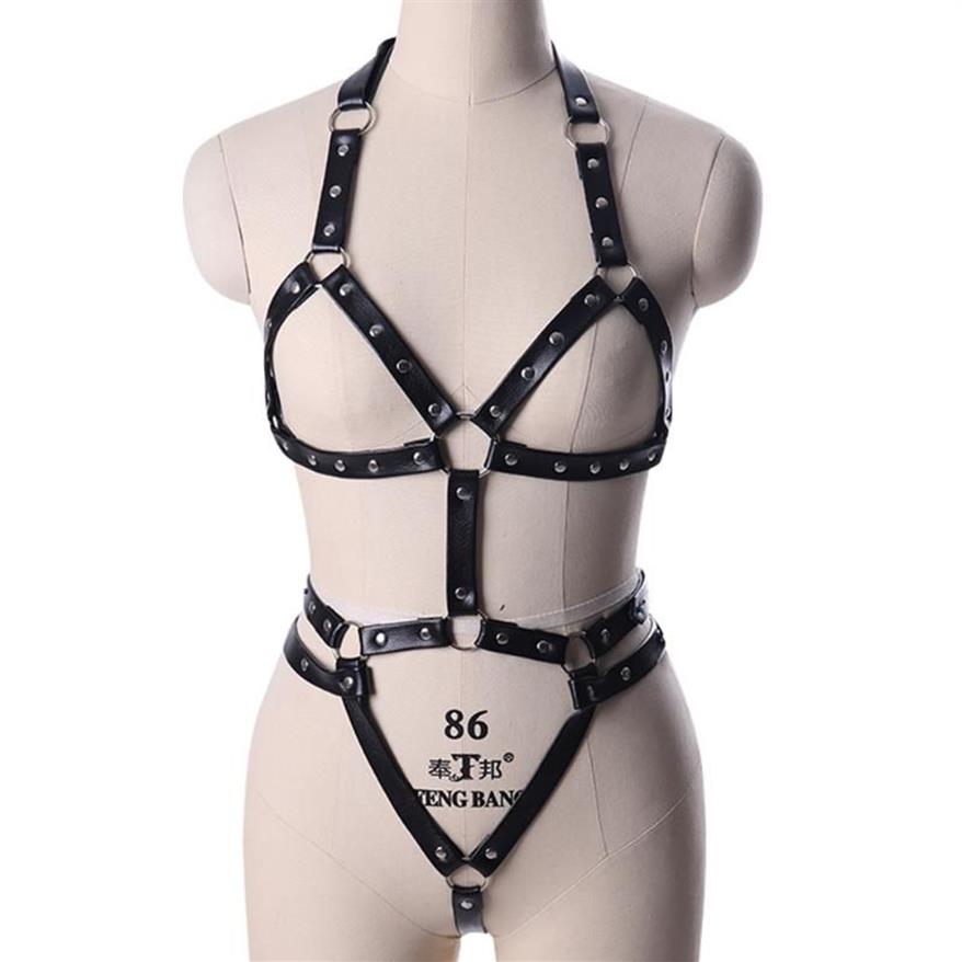 Belts Bdsm Adjustable Handmade PU Bandage Sexy Body Chest Harness Women Leather Strap Gothic Garter Belt Erotic Lingerie287J