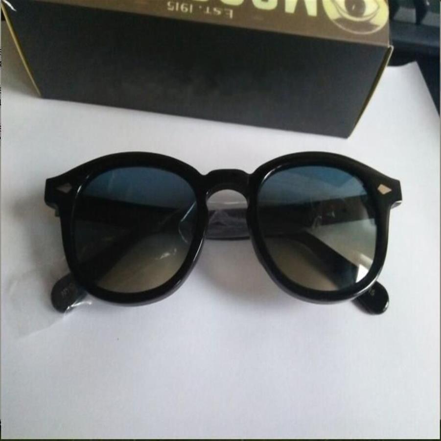 2017 rétro vintage Johnny Sunglasses Tortoise and Black with Blue Lens Round Sun Grasses Men Femmes Eapiènes FaUTS NOUVEAU FASH231P