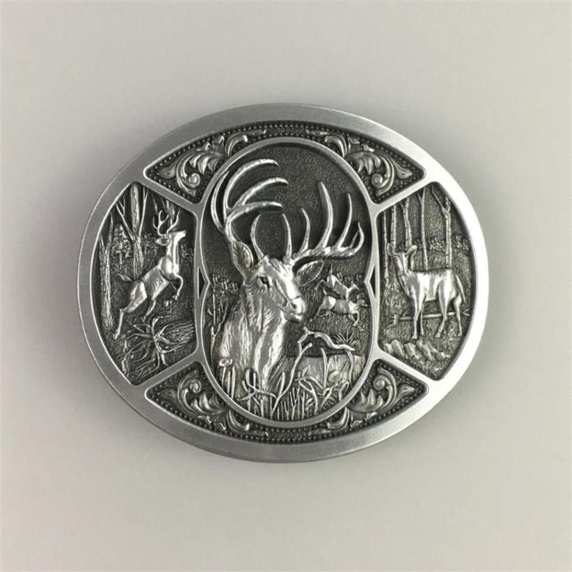 Vintage Western Deer Hunting Belt Buckle också lager i USA