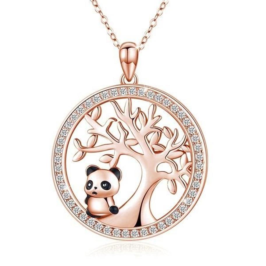 Collier de mariée mignon en cristal panda