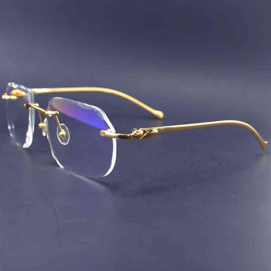 Diamond Cut Eyeglasses Frame Clear Carter Rimless Eye Glasses Frame For Men And Women Luxury Spectacles Oculos Ee Gau260j