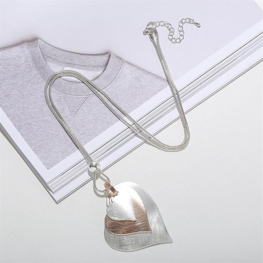 Pendant Necklaces Exaggerated Punk Big Love Necklace Steampunk Heart Shape Long Chain Necklce Collier Couple Jewelry Gift267O