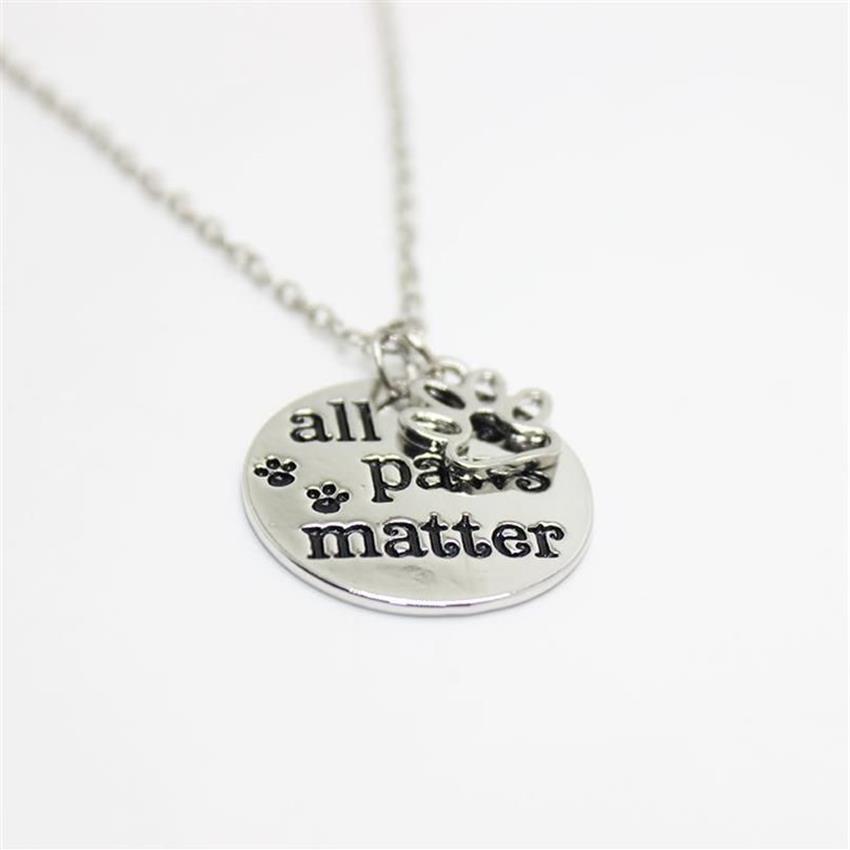 12 pezzi nuovi gioielli di moda All Paws Matter Necklace Dog's Paw Footprints Necklace Neckace2777u277U