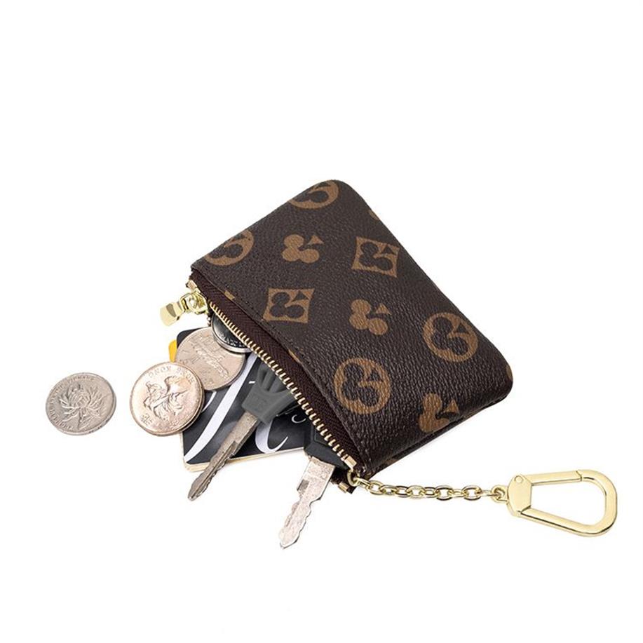 Mini portefeuille classique Brand Designer Designer Coin Purse Purse en cuir sac en cuir unisexe Sac en cuir Keychian Purse et portefeuille LJ2254F