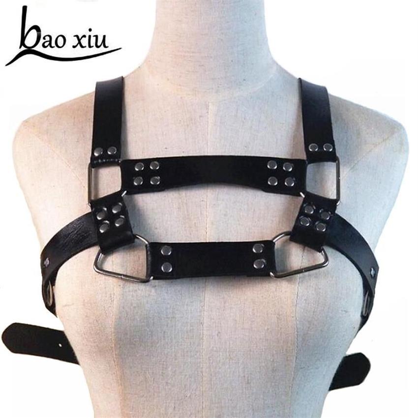 Ceintures vintage hommes bondage en cuir gothique gothique cowboy top haut de soutien-gorge fétichisme