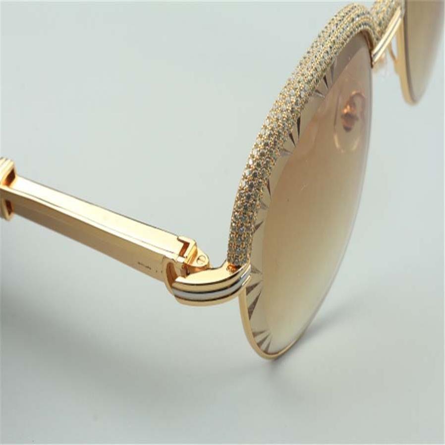 -selling top-quality Stainless Steel temples cuts lens sunglasses high-end diamonds eyebrow frame 1116728-A Size 60-18-140mm279O