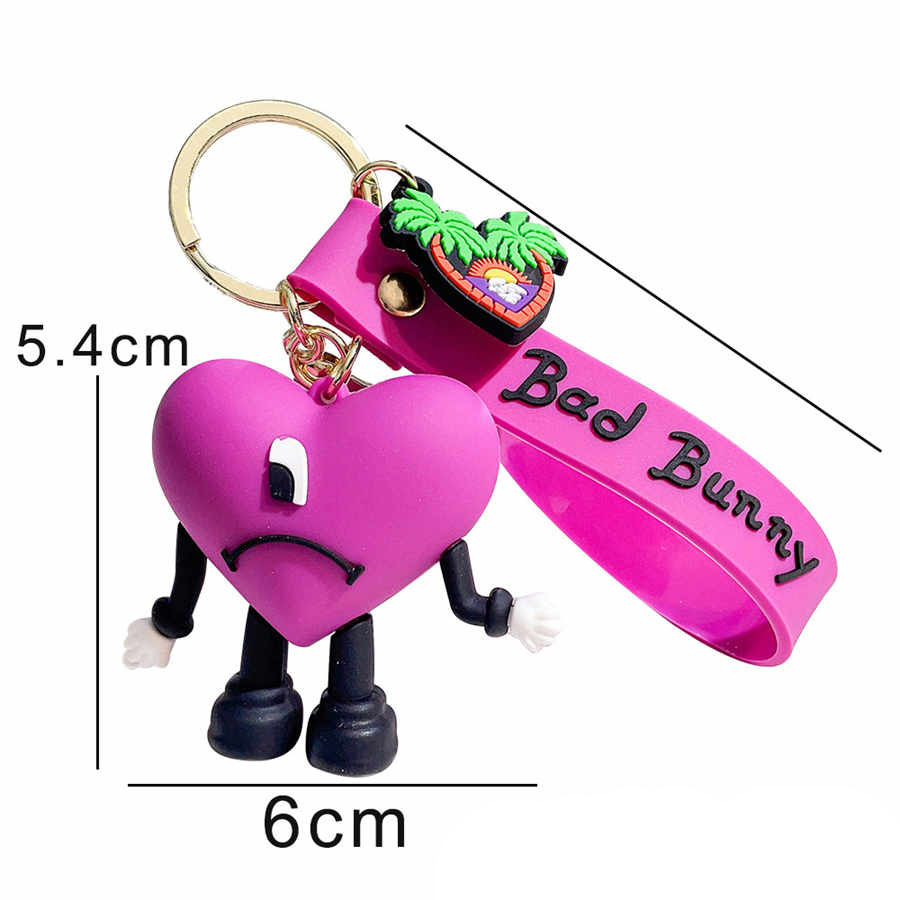 Bad Bunny Keyring Bag Accessoires Auto Schlüsselkette Croc Keychain DIY 3D Bad Bunny Rabbit Keychain