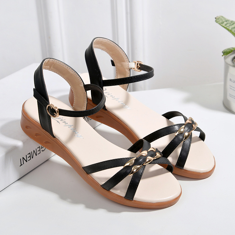 2024 Sommer neue Frauen Sandalen flach weich