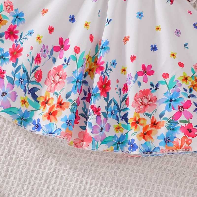 Girl's Dresses Dress For Kids 3-36 Months Korean Style Sleeveless Cute Button Summer Floral Princess Formal Dresses Ootd For Newborn Baby GirlL231222