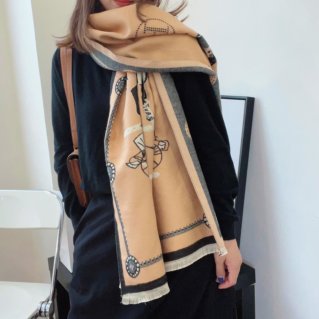 デザイナー2024スカーフファッション純粋なカシミアスカーフ冬の女性の長いスカーフクラシックパターン刺繍文字女性ショールショールエチャルペシルクスカーフデザイナー
