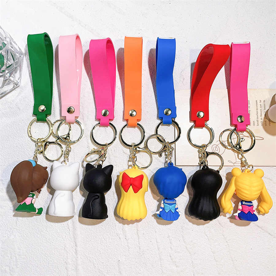 Cartoon Figure Pendant Accessories Soft PVC Sailor Moon Anime Keychain