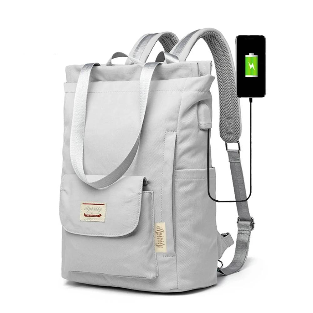 Sacs 14 15,6 pouces femme sac à dos USB chargement de chargement ordinateur portable femelle oxford schoolbags schoolbags girl collège mode sac à dos