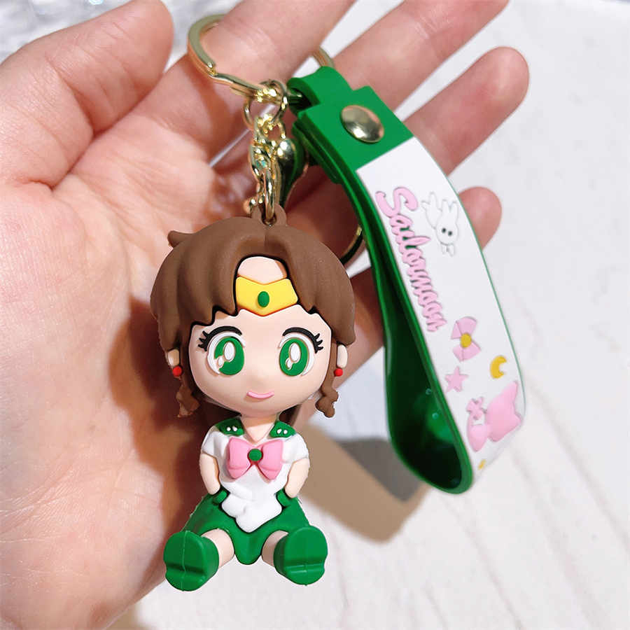 Cute Bag Car Pendant Anime Doll Figure Soft Rubber Tsukino Usagi Sailor Moon Keychain