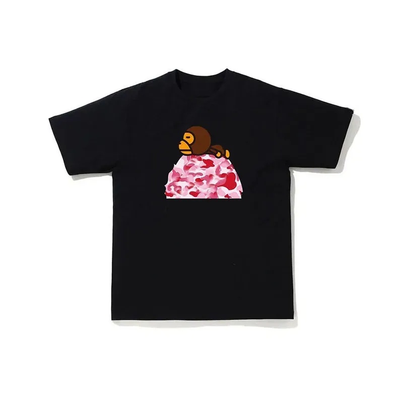 T shirt Bear palms Printed and spray heart letter designer bathing ape shirts 100% cotton men womens t shirts Fashion spray paint graffiti sleeves loose short