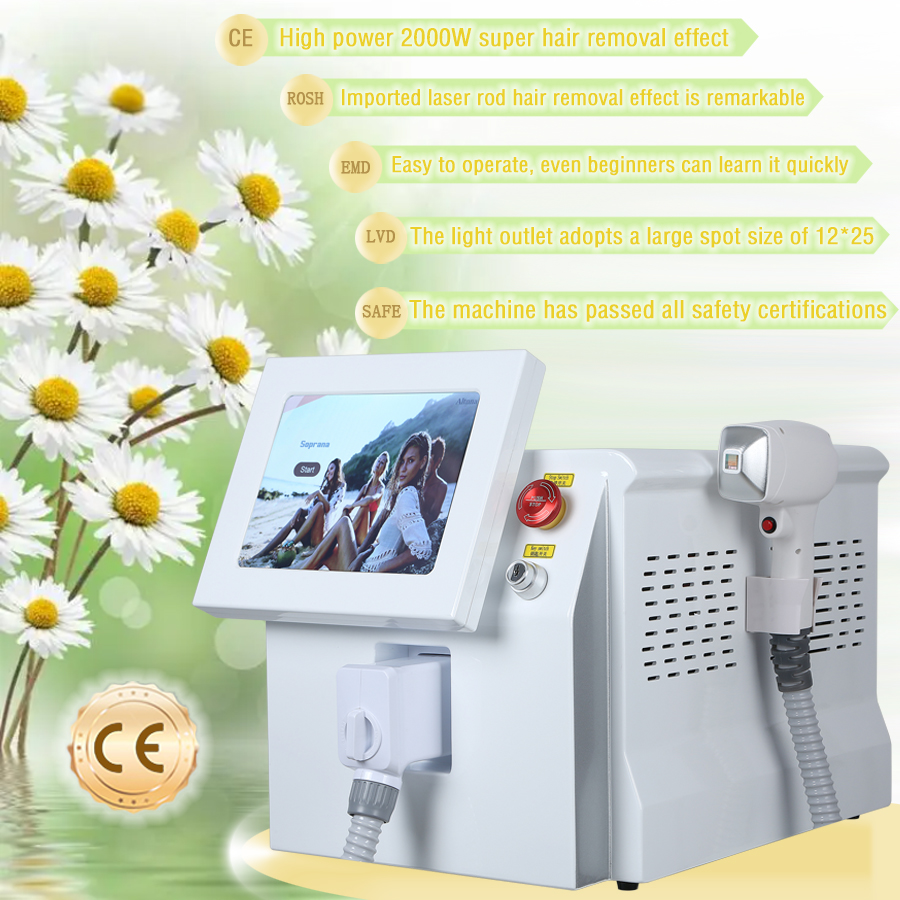 Sapphire Ice Platinum Cooling System Diode Laser Hair Removal Device High-Tech 3 Wavelengths Suitable For All Skin Colors Safe Painless Forever