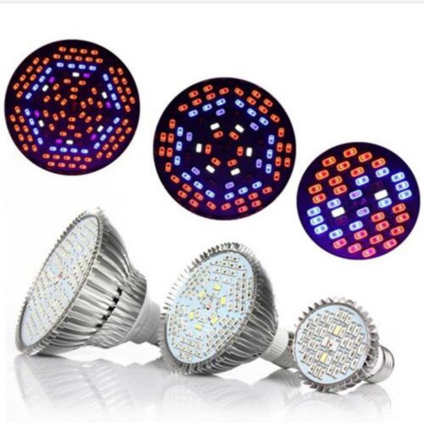 LED Grow Lights 30W 50W 80W Tam Spektrum LED Bitki Büyüme Lambaları E27 LED Bahçecilik Bahçe Çiçekli Hidroponik Sy268v için Işık Büyür