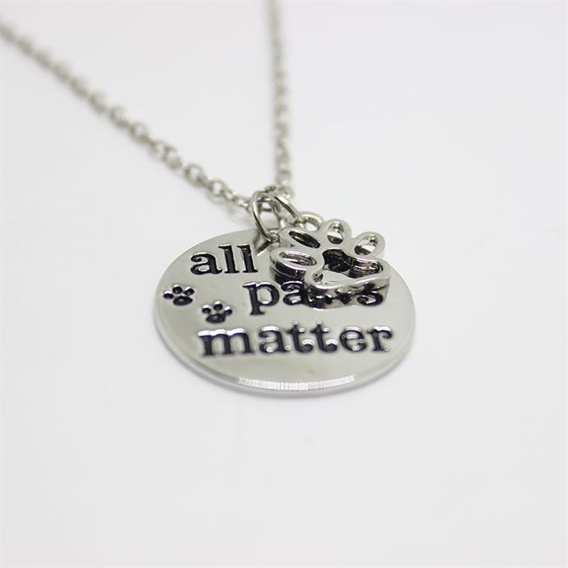 12 pezzi nuovi gioielli di moda All Paws Matter Necklace Dog's Paw Footprints Necklace Neckace2777u277U