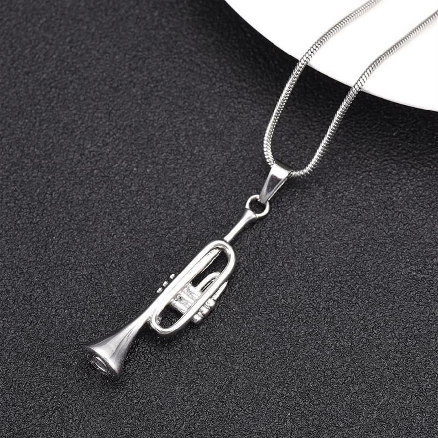 Cremation Jewelry Urn Necklace for Ashes Trumpet Locket Pendant Memorial Keepsake Urn Jewelry for Women Men224Q