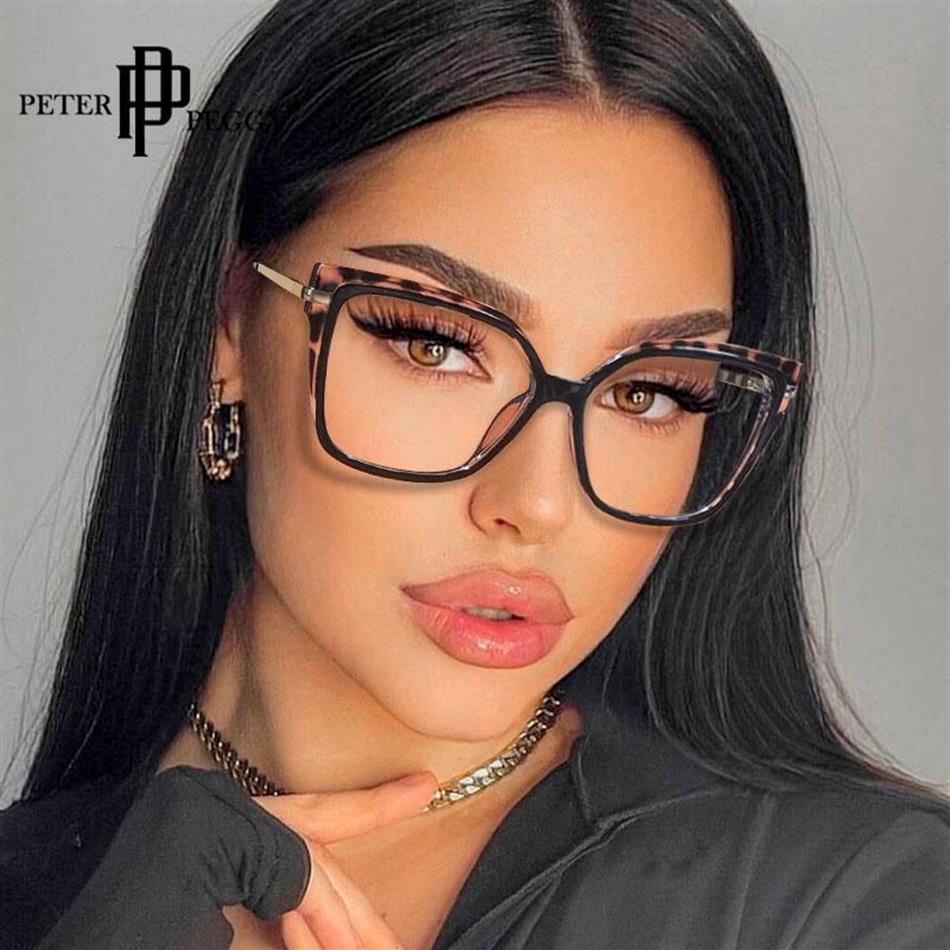 Solglasögon Kvinnor Fashion Blue Light Glasses 2022 Cat Eye Designer Ladies Flexible Optical Eyeglasses Frame UV400264T