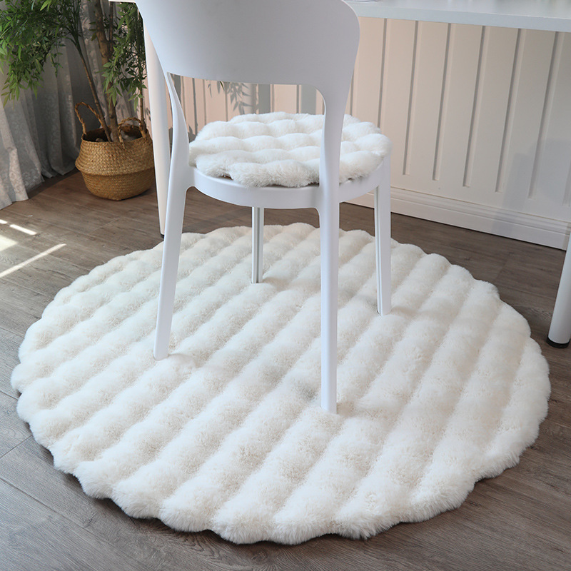 Faux Fur Rabbit Carpet For Bedroom Hairy Fluffy Mat Washable Area Rug Shaggy Soft Christmas Decoration Luxury Sofa Mat Cushion