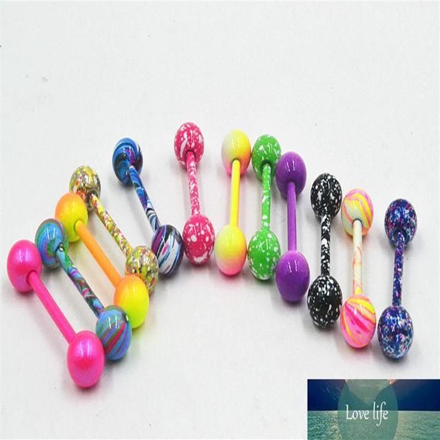 Body Jewelry Piercing Tongue Ring Barbells Nipple Bar 14g Mix Nice Colors Christmas Gift2602