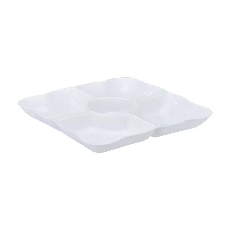 New 6-Compartment Food Storage Tray Dried Fruit Snack Plate Appetizer Serving Platter for Party Candy Pastry Nuts Dish