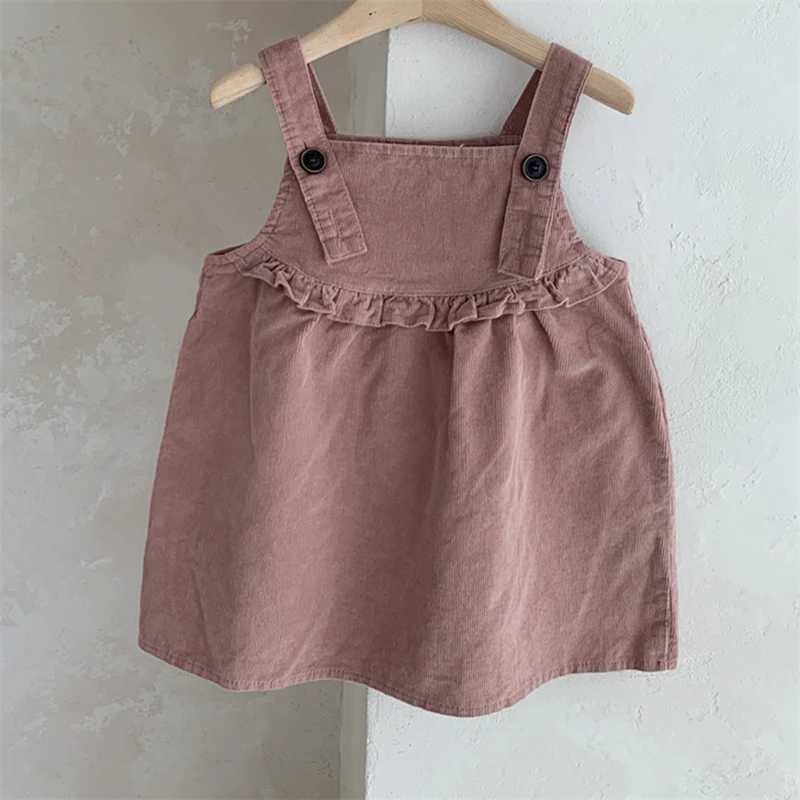 소녀의 드레스 Milancel 2024 New Kids Dresses Corduroy Dress Girls 슬리빙 런치 드레스