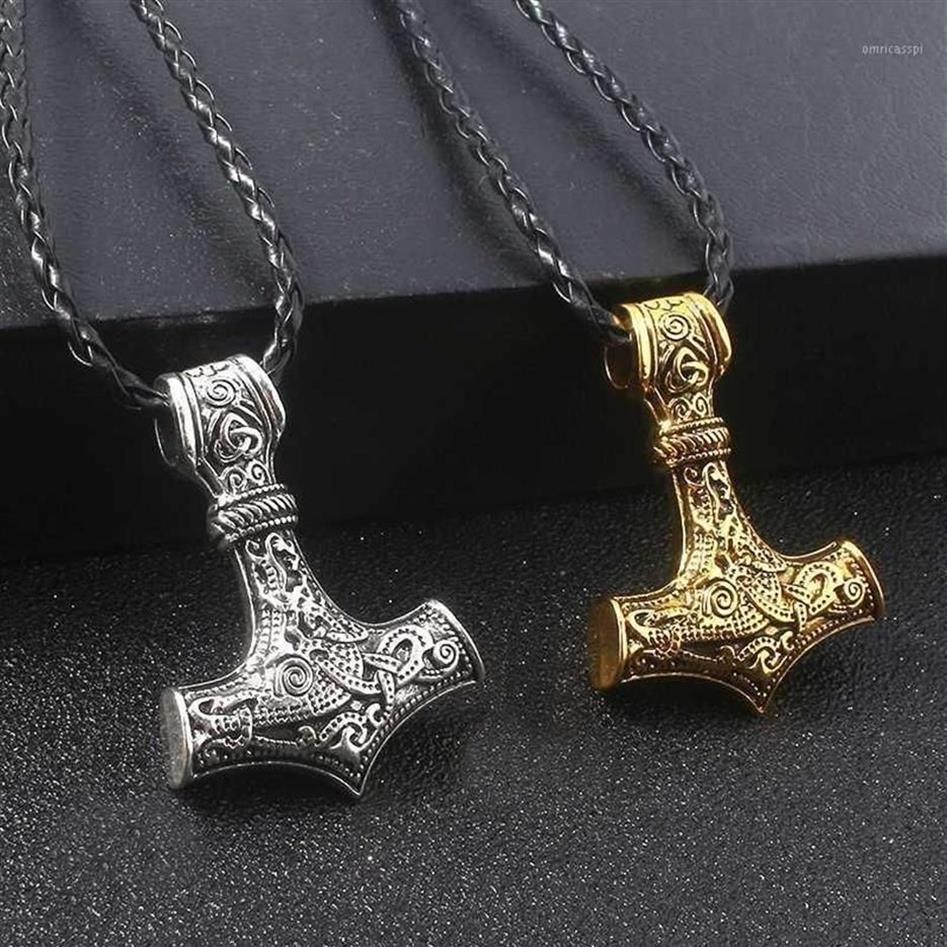 Colliers pendants Midy Ancient Norse Vikings Charms Supernatural Moon Pentagram Collier Femmes Bijoux Chaîne de corde12875