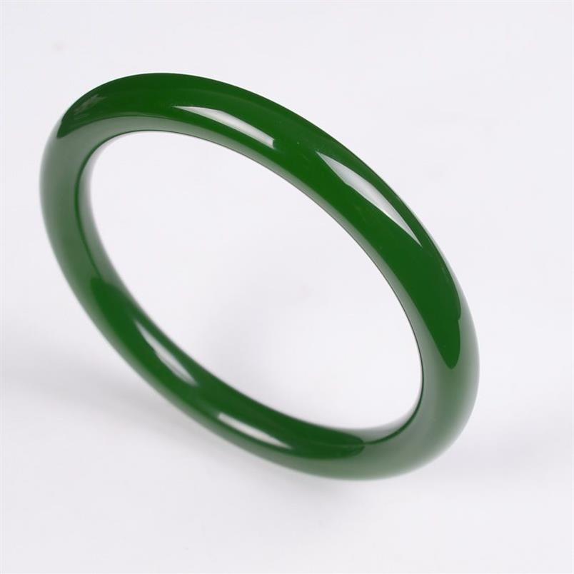 Natural Xinjiang an Jade Bangle Thin Women's Laokeng Spinach Green Girl Round2582