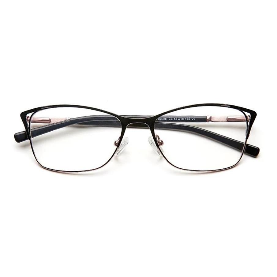 Okulary przeciwsłoneczne Tessalate Metalowe okulary rama Kobiety Kat oko glasse przezroczysty vintage przezroczysty na receptę Kobieta Kobiety okulary Optic246L