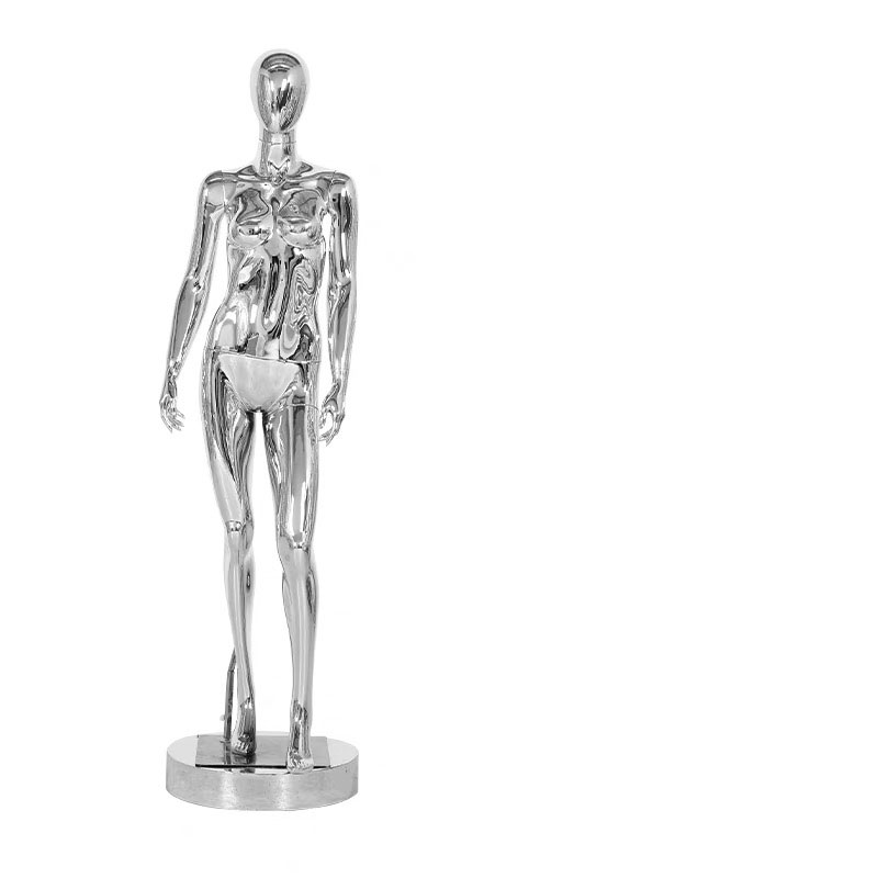 Hot Sale!! Fashion Female Mannequin Fiberglass Full body Model Silver Maniqui Diferent Postures