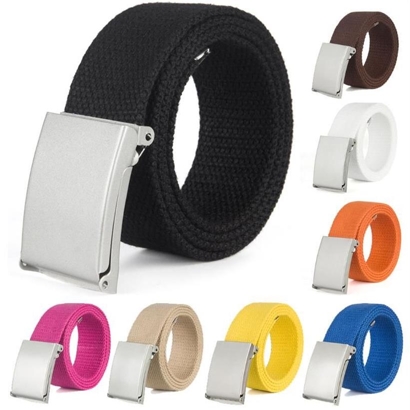 Ceintures de couleurs de bonbons ceinture plus grande taille grande taille 110 cm hommes femmes unisexes extérieure militaire tactique pour jeans260o