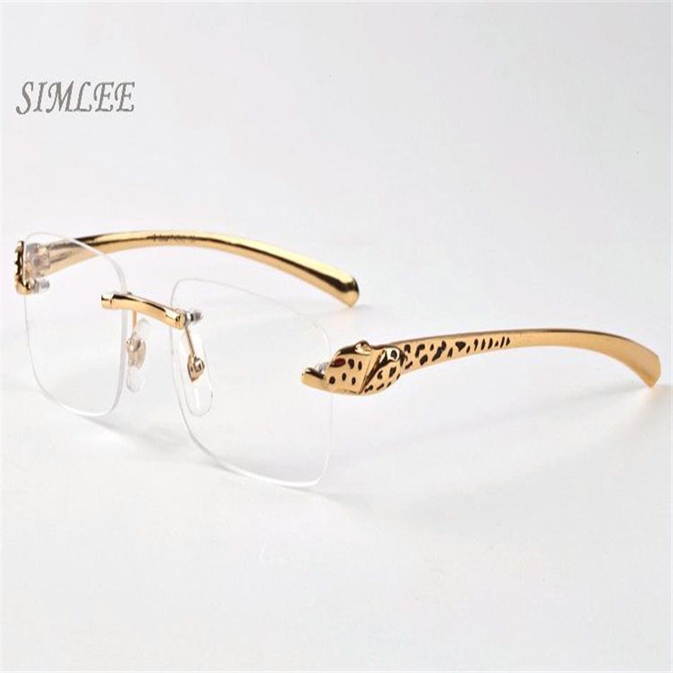 2018 Vintage Designer Lunettes de soleil pour les hommes Femmes Femmes Buffalo Hornles Hornes Gold Leopard Cames de soleil bon marché pour femmes Eyeglass212d