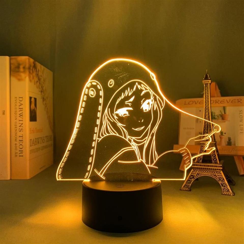 Night Lights Anime 3d Light Kakegurui Compulsive Gambler Runa Yomozuki Figure For Kids Bedroom Decor Nightlight Manga Gift Room Ta273L