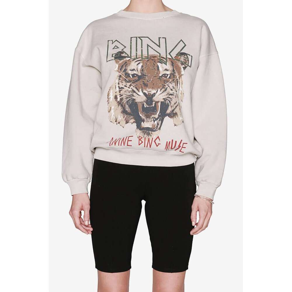 Foodie designer maschile New French Niche Ab Tiger Head Bing Bing Digital Stampato Kaki Fleece Cotton Women's Hoodie l'autunno e l'inverno 2021