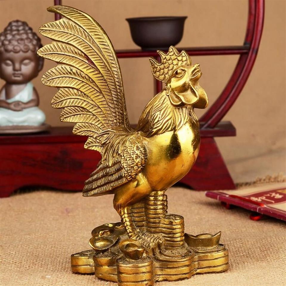 Kaiguang Pure Copper Chicken Decoration Zodiac Chicken Decoration Home Crafts Decoration Copper Rooster Golden Rooster Report240f