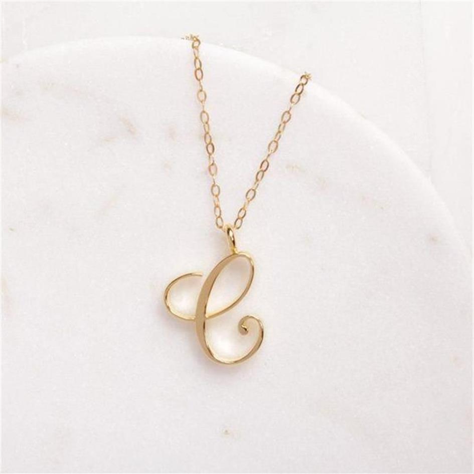 Gold Silber Buchstaben C Anhängig C anfängliche Kursiv Halskette Mode -Schlüsselblatt Schmuck für Gunst Gift2268