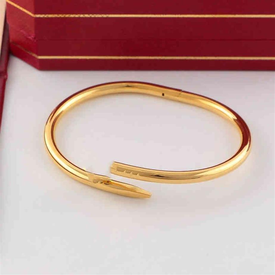 Juste A Clou Nail Bracelet Luxury sieraden Set Auger Lovers Men and Women 16 19 cm Gold Rose Sier {Categorie} 233U