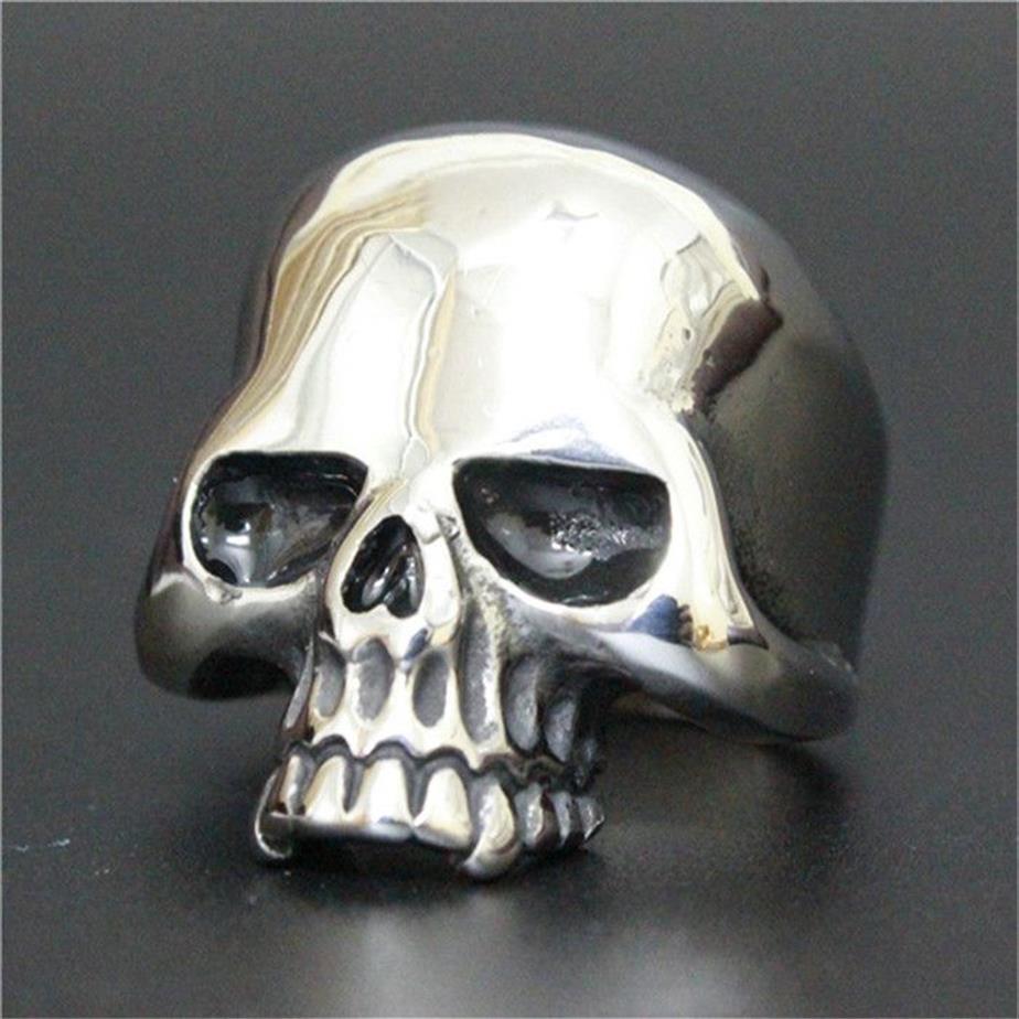 New Popular Cool Skull Ring 316L Stainless Steel Man Boy Fashion Personal Design Ghost Skull Ring283Y