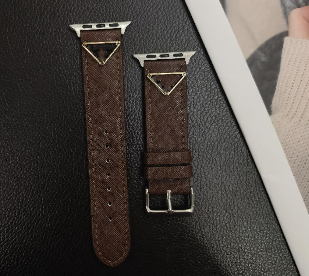 مصمم حزام مراقبة جلدي أصلي لشرائط حزام Apple Watch Smart Watch Strap Pra Iwatches أحزمة 38/41/41/42/44/45/49mm