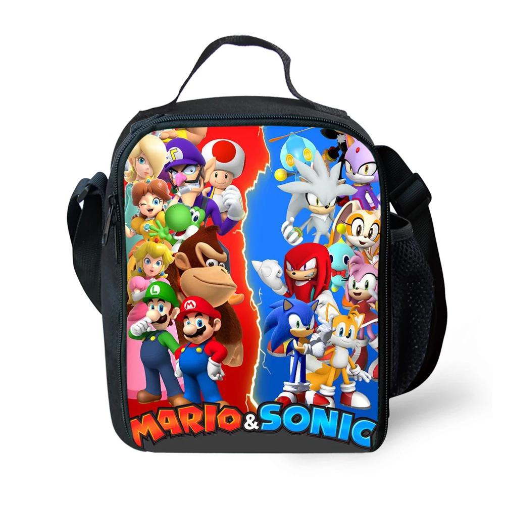 Bags Supermario Print Food Fresh Keep Lunch Cooler Bag Thermal Picnic Travel Storage Box Thermal Insulated Fashion Kid Lunch Bags