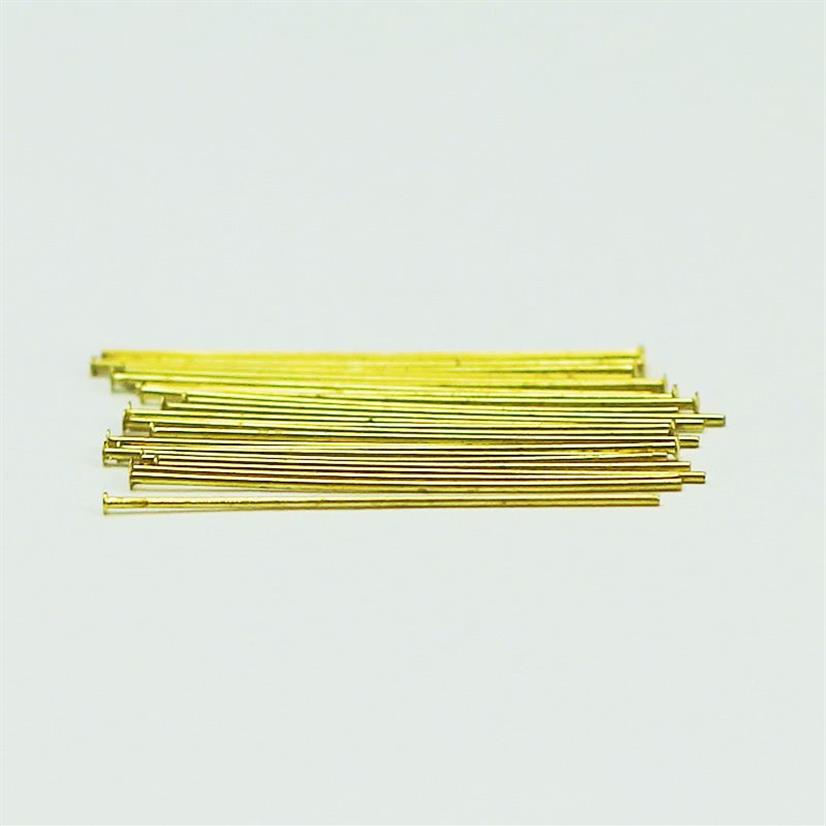 Beadsnice gold plated brass head pin for jewelry making flat head straight pins jewellery findings whole ID 12927228u