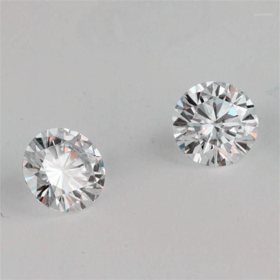 証明書テストポジティブIJカラーラウンドブリリアントカット1CT 6 5mm VVS Clarity Lab Grown Moissanite Diamond for Earring1272a