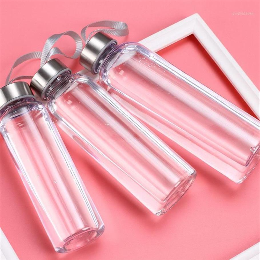 Outdoor Sports Portable Water Bottles Plastic Transparent Round Leakproof Travel Carrying for Water Bottle Studen Drinkwa219K