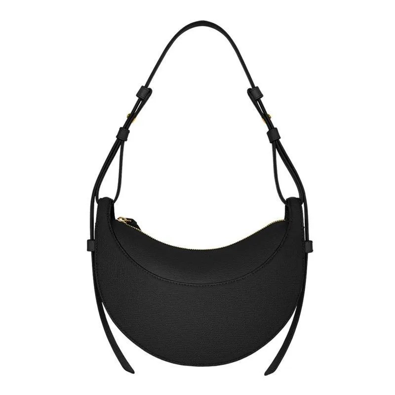 Nuova borsa di lusso di lusso sacca mezzalunna a mezzano piena testurizzata in pelle liscia in pelle liscia con zip chiusura crossbody women borse borse borse borse