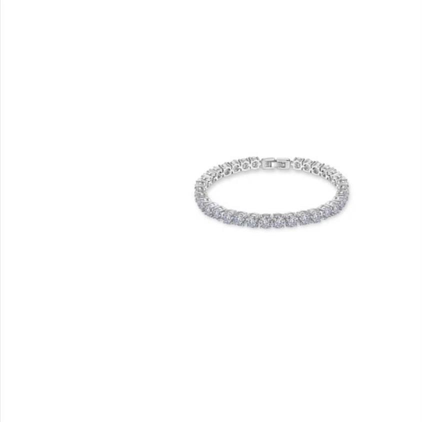 Bracelets de diamante quadrado da cadeia para mulheres de noivado de luxo Jóias de pedras preciosas 18cm260w