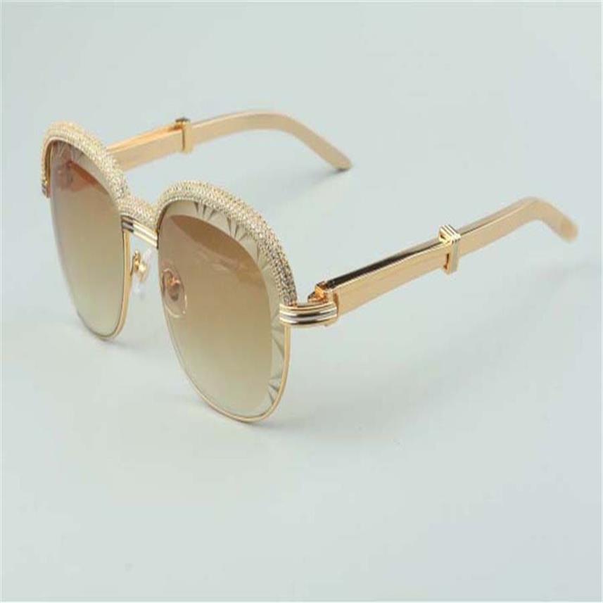 -selling top-quality Stainless Steel temples cuts lens sunglasses high-end diamonds eyebrow frame 1116728-A Size 60-18-140mm2697