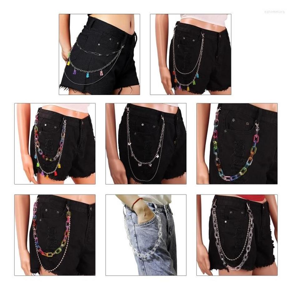 Pantaloni di cinture pantaloni catena goth catene multi -tipo in lega trasparente tasca del portafoglio in vita le donne gipli regalo341a