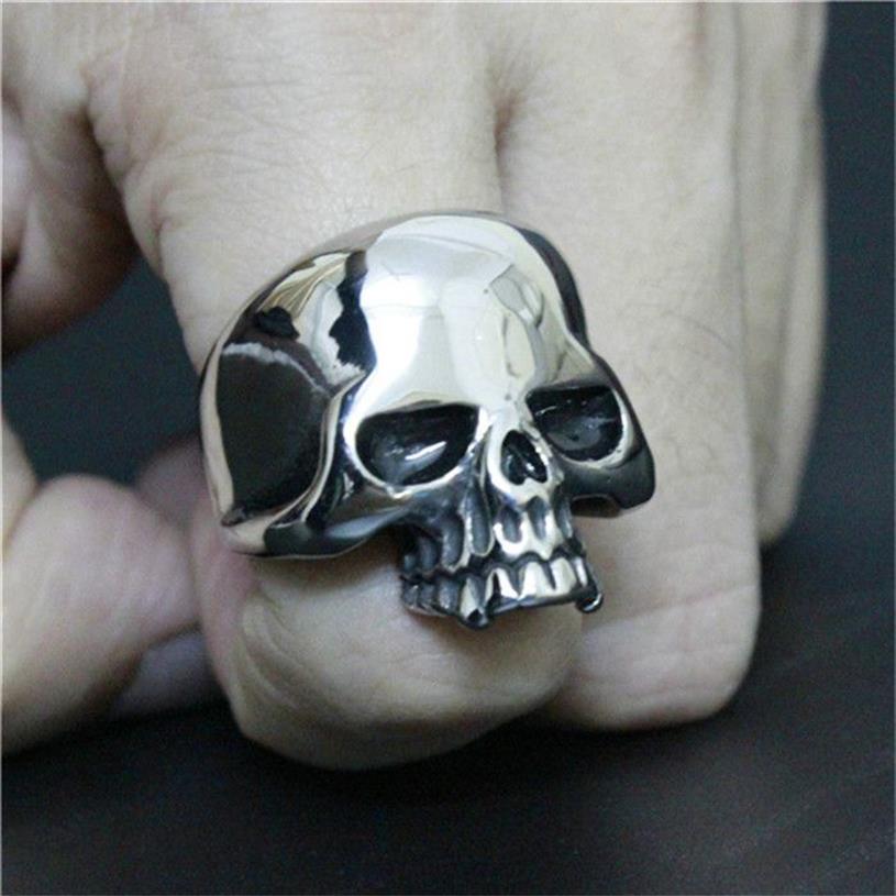 New Popular Cool Skull Ring 316L Stainless Steel Man Boy Fashion Personal Design Ghost Skull Ring283Y