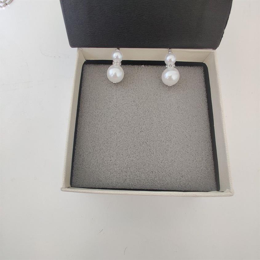Brincos de pérolas de designer de luxo de primeira linha para a mulher S925 Brincos de pino de prata esterlina Supplência264L